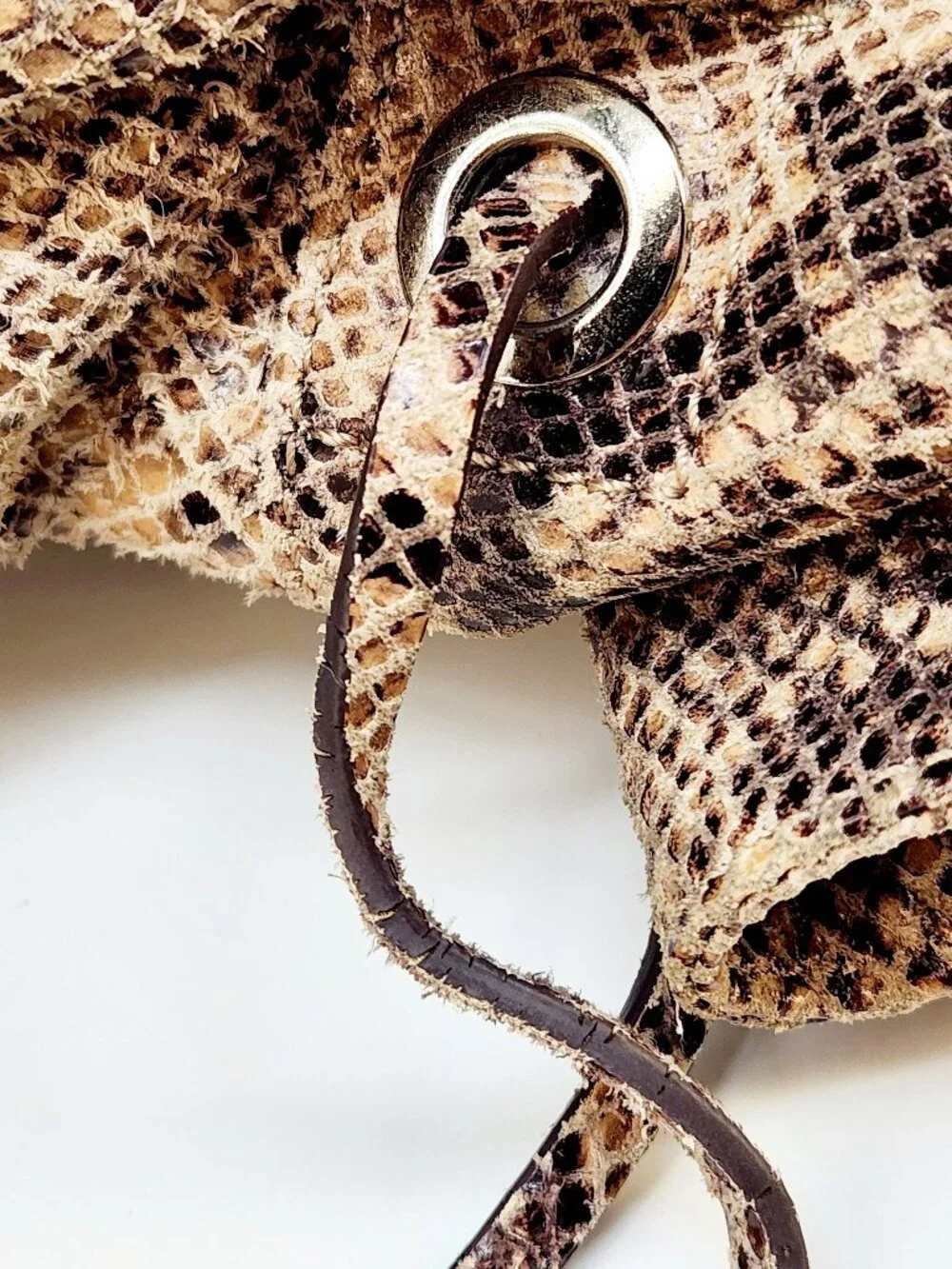 Share Michael Kors Shoulder Bag Womens Large Brown Snakeskin Braided Hobo Tassel